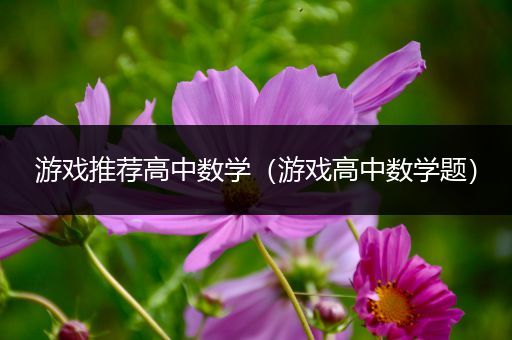 游戏推荐高中数学（游戏高中数学题）