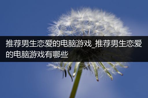 推荐男生恋爱的电脑游戏_推荐男生恋爱的电脑游戏有哪些