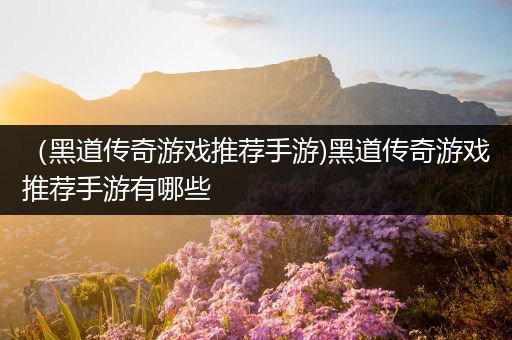 （黑道传奇游戏推荐手游)黑道传奇游戏推荐手游有哪些