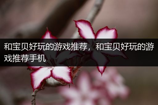 和宝贝好玩的游戏推荐，和宝贝好玩的游戏推荐手机