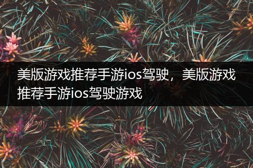 美版游戏推荐手游ios驾驶，美版游戏推荐手游ios驾驶游戏