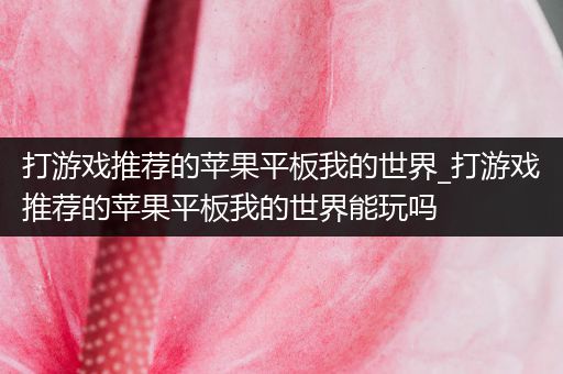 打游戏推荐的苹果平板我的世界_打游戏推荐的苹果平板我的世界能玩吗