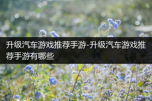 升级汽车游戏推荐手游-升级汽车游戏推荐手游有哪些