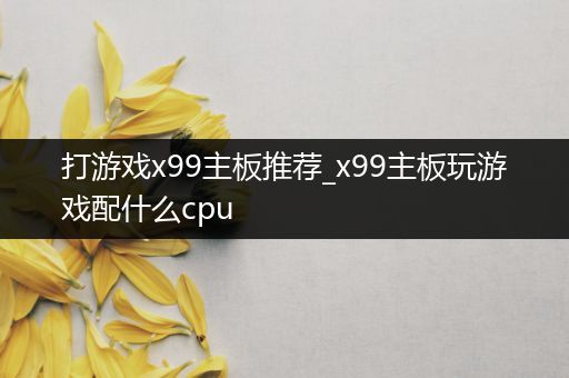 打游戏x99主板推荐_x99主板玩游戏配什么cpu