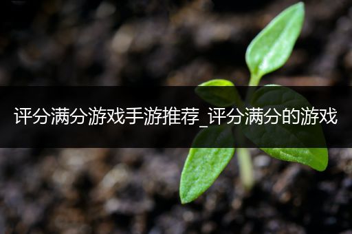 评分满分游戏手游推荐_评分满分的游戏