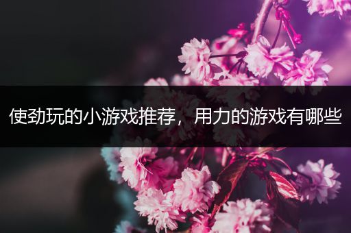使劲玩的小游戏推荐，用力的游戏有哪些