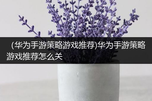 （华为手游策略游戏推荐)华为手游策略游戏推荐怎么关