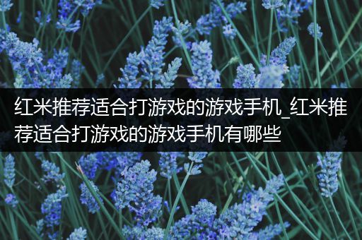 红米推荐适合打游戏的游戏手机_红米推荐适合打游戏的游戏手机有哪些