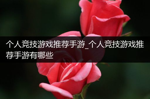 个人竞技游戏推荐手游_个人竞技游戏推荐手游有哪些