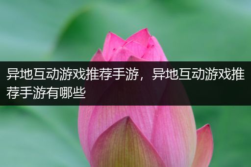 异地互动游戏推荐手游，异地互动游戏推荐手游有哪些