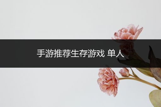 手游推荐生存游戏 单人