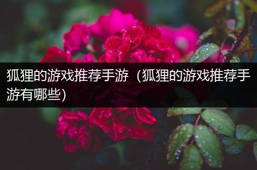 狐狸的游戏推荐手游（狐狸的游戏推荐手游有哪些）