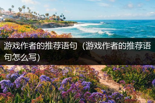 游戏作者的推荐语句（游戏作者的推荐语句怎么写）