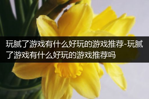 玩腻了游戏有什么好玩的游戏推荐-玩腻了游戏有什么好玩的游戏推荐吗