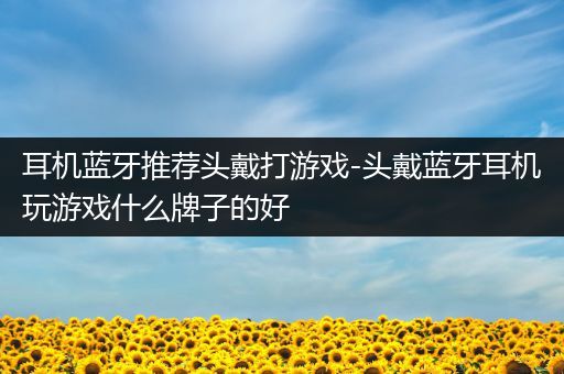耳机蓝牙推荐头戴打游戏-头戴蓝牙耳机玩游戏什么牌子的好