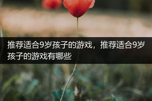 推荐适合9岁孩子的游戏，推荐适合9岁孩子的游戏有哪些