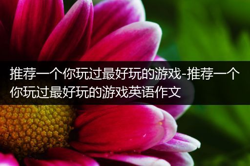 推荐一个你玩过最好玩的游戏-推荐一个你玩过最好玩的游戏英语作文