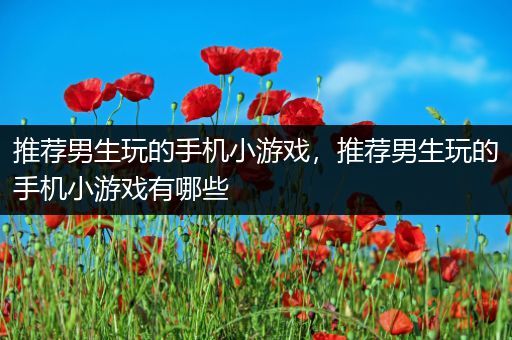 推荐男生玩的手机小游戏，推荐男生玩的手机小游戏有哪些