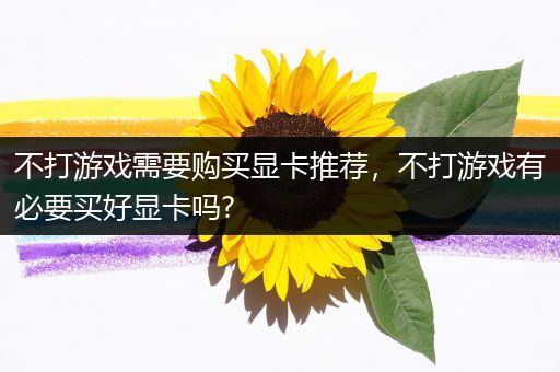 不打游戏需要购买显卡推荐，不打游戏有必要买好显卡吗?