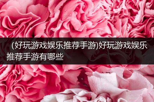 （好玩游戏娱乐推荐手游)好玩游戏娱乐推荐手游有哪些