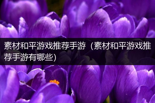 素材和平游戏推荐手游（素材和平游戏推荐手游有哪些）