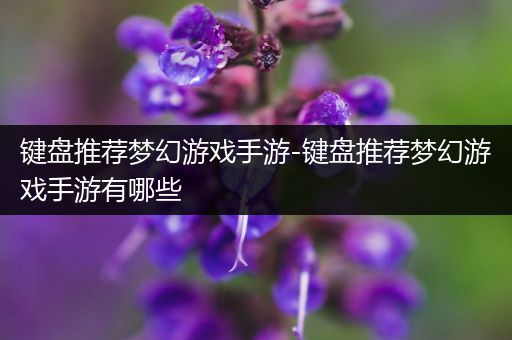 键盘推荐梦幻游戏手游-键盘推荐梦幻游戏手游有哪些