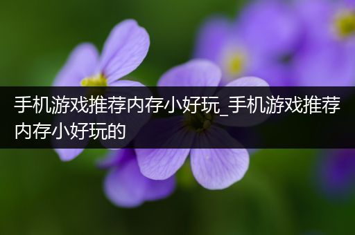 手机游戏推荐内存小好玩_手机游戏推荐内存小好玩的