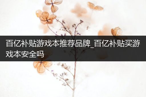 百亿补贴游戏本推荐品牌_百亿补贴买游戏本安全吗