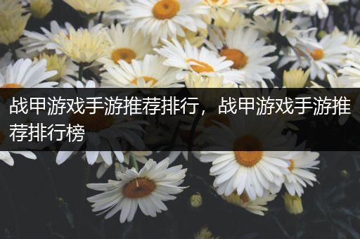 战甲游戏手游推荐排行，战甲游戏手游推荐排行榜