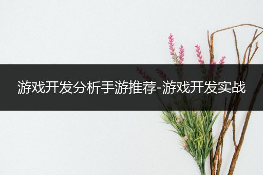游戏开发分析手游推荐-游戏开发实战