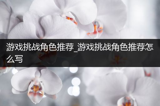 游戏挑战角色推荐_游戏挑战角色推荐怎么写