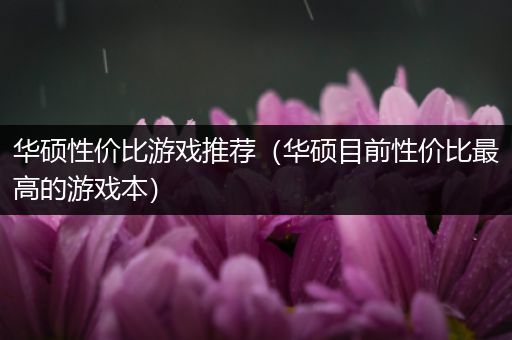 华硕性价比游戏推荐（华硕目前性价比最高的游戏本）