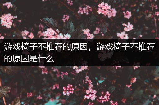游戏椅子不推荐的原因，游戏椅子不推荐的原因是什么