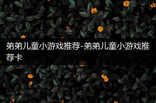 弟弟儿童小游戏推荐-弟弟儿童小游戏推荐卡