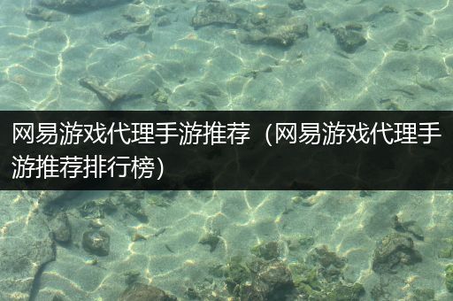 网易游戏代理手游推荐（网易游戏代理手游推荐排行榜）