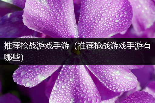 推荐抢战游戏手游（推荐抢战游戏手游有哪些）