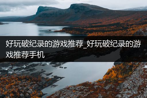 好玩破纪录的游戏推荐_好玩破纪录的游戏推荐手机