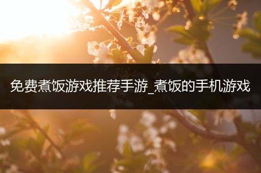 免费煮饭游戏推荐手游_煮饭的手机游戏