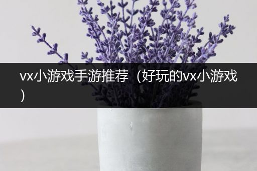 vx小游戏手游推荐（好玩的vx小游戏）