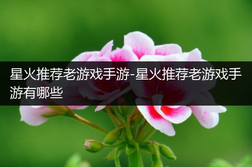 星火推荐老游戏手游-星火推荐老游戏手游有哪些