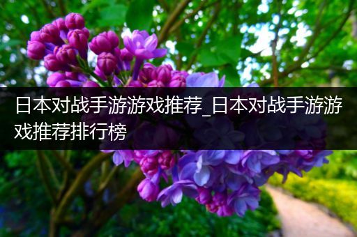 日本对战手游游戏推荐_日本对战手游游戏推荐排行榜