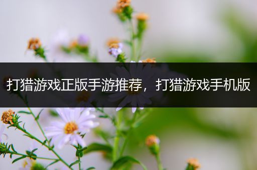 打猎游戏正版手游推荐，打猎游戏手机版