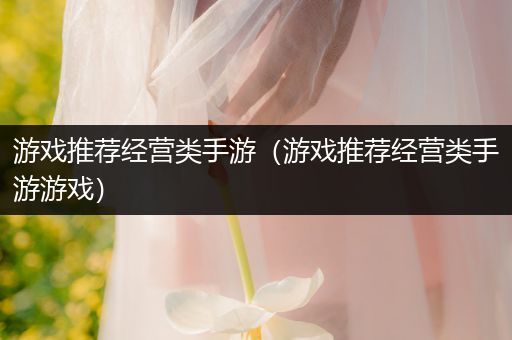 游戏推荐经营类手游（游戏推荐经营类手游游戏）