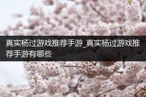 真实杨过游戏推荐手游_真实杨过游戏推荐手游有哪些