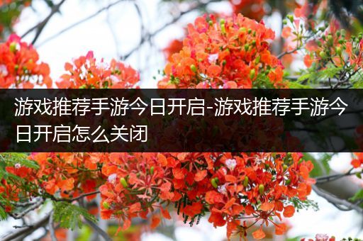 游戏推荐手游今日开启-游戏推荐手游今日开启怎么关闭