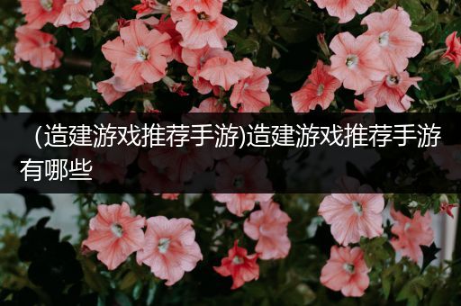 （造建游戏推荐手游)造建游戏推荐手游有哪些