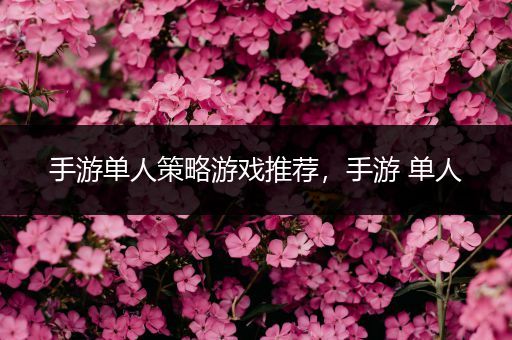 手游单人策略游戏推荐，手游 单人