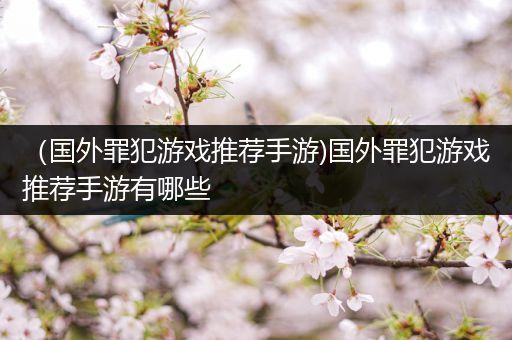 （国外罪犯游戏推荐手游)国外罪犯游戏推荐手游有哪些