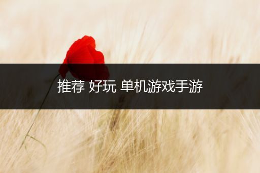 推荐 好玩 单机游戏手游