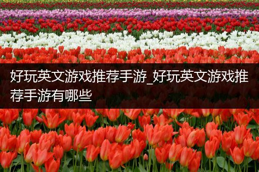 好玩英文游戏推荐手游_好玩英文游戏推荐手游有哪些